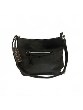 Deluxity Los Angeles Handbag Satchel‎ Black Vegan Shoulder Detachable Strap